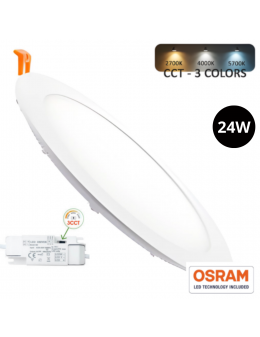 Placa Downlight LED Circular 24W OSRAM CHIP Color Seleccionable
