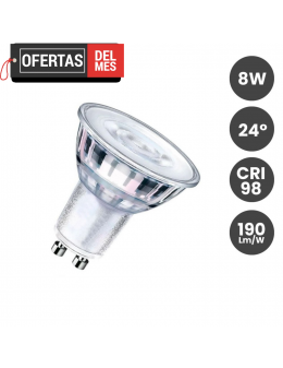 Dicroica LED GU10 8W Cristal 190Lm/w 24º SMD1A1A 