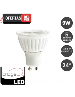 Dicroica LED COB 9W 24º Cerámica GU10