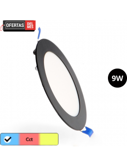 Panel Led Circular Negro 9W Cct