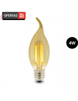 Bombilla Led Filamento E14 C35 Punta 4W ámbar