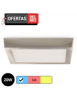 Panel de Superficie Niquel Cuadrado 20W Cct