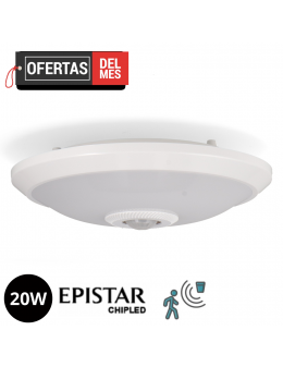 Plafón Led Con Sensor Movimiento 20W 