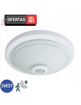 Plafon con Detector de Presencia 2XE27 SENSOR PLUS