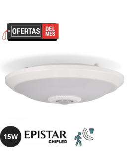 Plafón Led Con Sensor Movimiento 15W