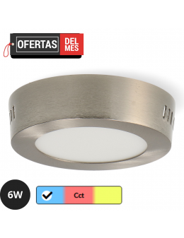 Panel de Superficie Níquel Circular 6W Cct