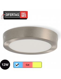 Panel de Superficie Níquel Circular 12W Cct
