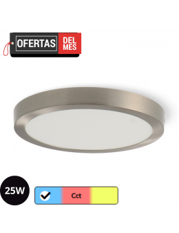 Panel de Superficie Niquel Circular 25W Cct