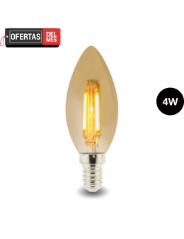Bombilla Led Filamento E14 C35 4W ámbar