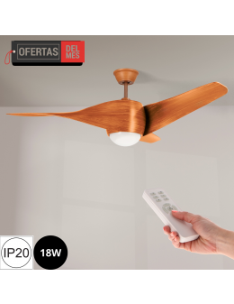 Ventilador de Techo Led Madera Fanton