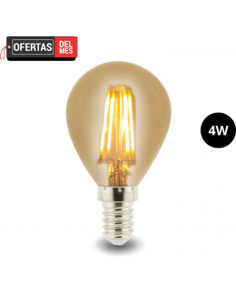 Bombilla Led Filamento E14 G45 4W ámbar