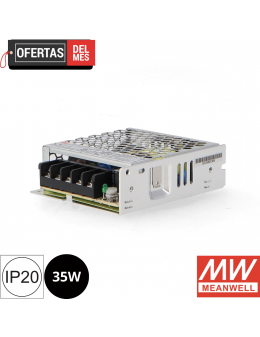 Fuentes de Alimentación Para Tiras Led Mean Well 35W 12Vdc Lrs-35-12