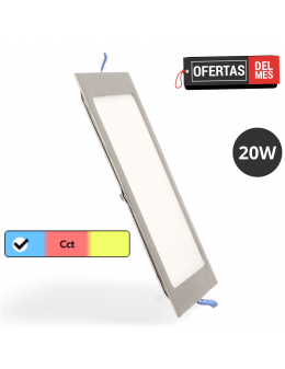 Panel Led Cuadrado Niquel 20W Cct