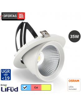 Foco Downlight Led Orientable White Track 35W