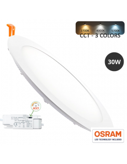 Placa Downlight LED Circular 24W OSRAM CHIP Color Seleccionable