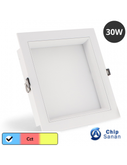 Foco Downlight Led White Square 30W