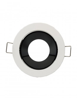 Aro Redondo Orientable Blanco y negro para GU10 MR16 Ø85mm Aluminio