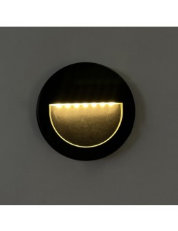 Baliza LED Slim 3W - Circular Negro - Superficie - Interior Exterior- IP65