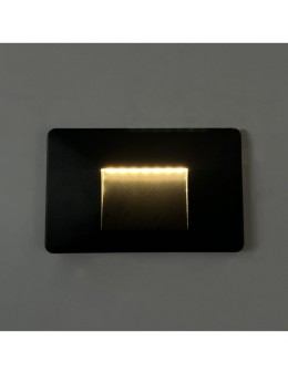 Baliza LED Slim 3W - Rectangular Negro - Superficie - Interior Exterior- IP65