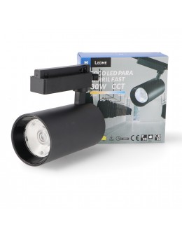 FOCO LED PARA CARRIL FAST NEGRO 30W MONOFASICO CCT