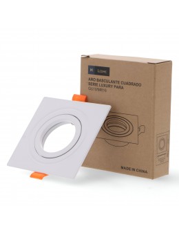 Aro Basculante Cuadrado Blanco para Gu10/mr16