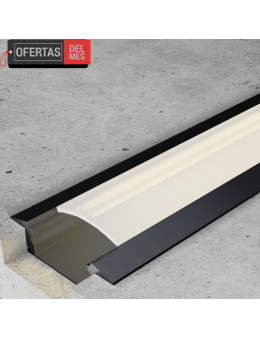 Perfil de Aluminio Sub Lacado Negro - 2 Metros