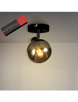 Lámpara de Techo Serie Glass Negro 1 Focos E14