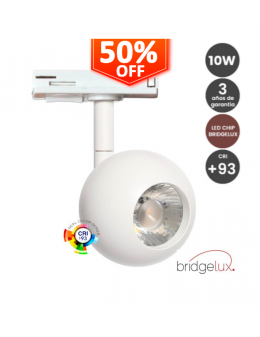 Foco LED 10W Blanco Carril Monofásico Chip Bridgelux 