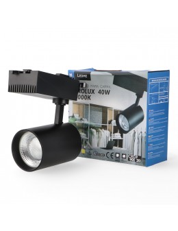 Foco Led Para Carril Prolux Negro 40W Monofásico