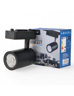 Foco Led Para Carril Clean Negro 30W Monofásico Cct
