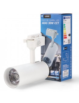 Foco Led Para Carril White Aras 30W Monofásico Cct