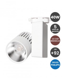 Foco LED 40W Blanco PHILIPS Driver Carril Monofásico CRI+92
