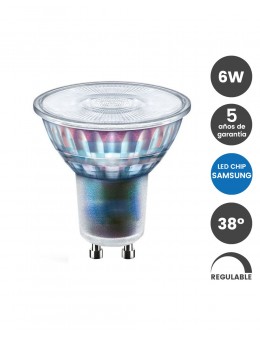 Dicroica LED 6W Cristal GU10 Regulable Samsung