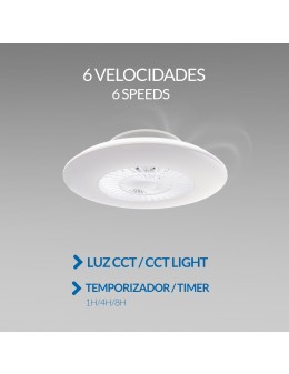 VENTILADOR DE TECHO LED BLANCO 40W CCT 