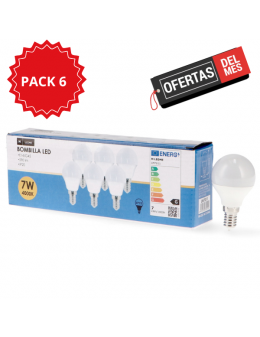 Bombilla Led E14 G45 7W - Pack 6