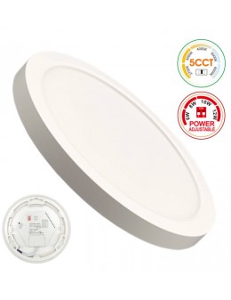Plafón o Downlight LED Circular Blanco Potencia y Color Seleccionable 5CCT 12W - 10W - 8W - 6W 140Lm/W IP44
